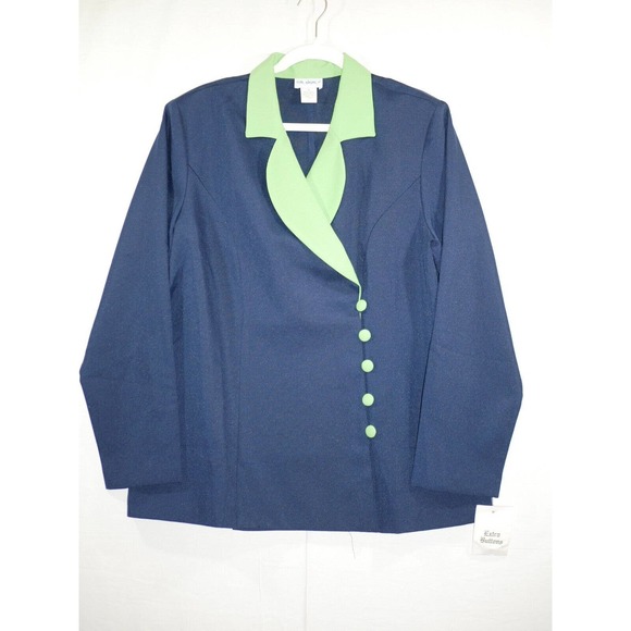 Vicki Wayne ~Woman Plus Size 20 Blue Green Blazer Jacket - Picture 1 of 10